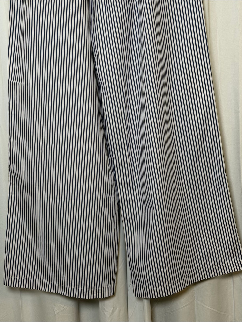 Donni Pop Pants Navy Stripe Cotton Wide Leg Pull On Pants NWT Small - Picture 10 of 12